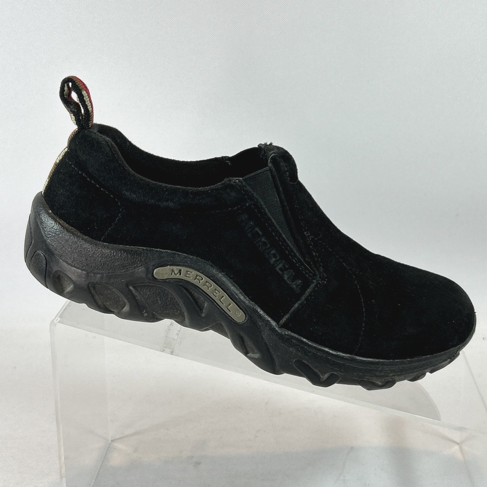 Merrell Youth Boys Jungle Moc Kids Size 4 Black Suede Slip On Shoes J60505
